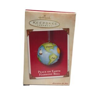 2002 Hallmark Keepsake Peace on Earth Harmony Bell Globe Ornament w Box